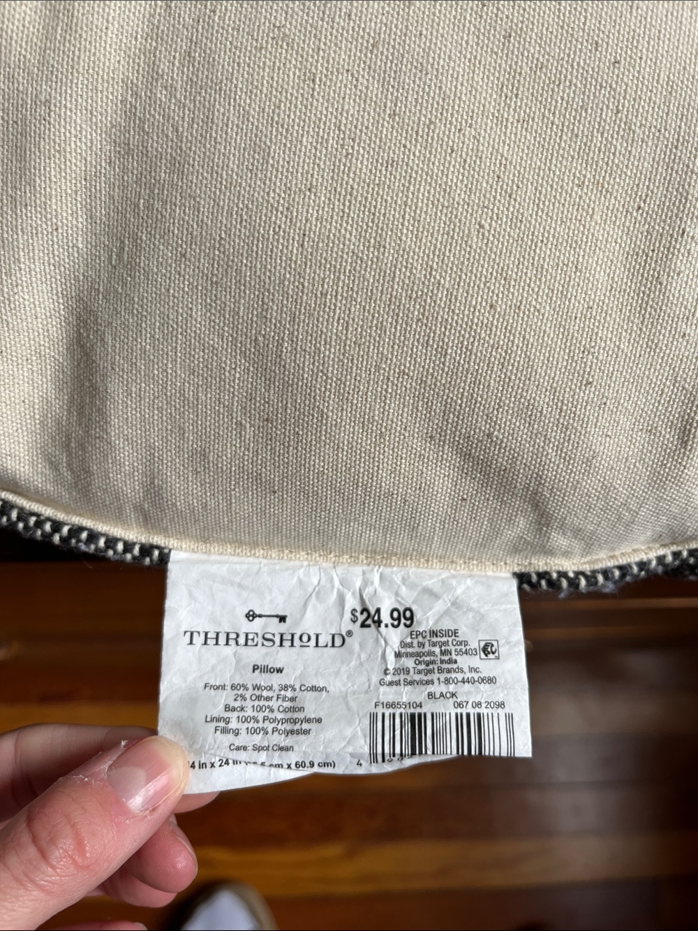 Threshold Striped Black and Cream Lumbar Throw Pillow - Picture 2 of 5